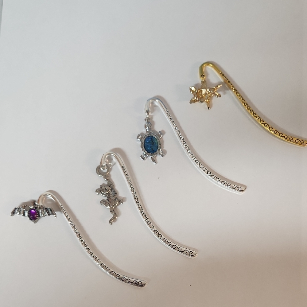 Silver and Gold Animal Charm Bookmarks